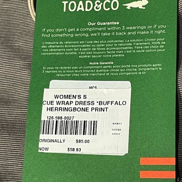 Toad & Co Cue Wrap Cafe Dress Herringbone Print - Picture 11 of 14